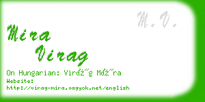 mira virag business card